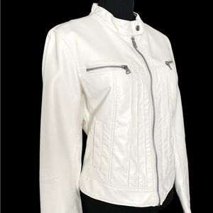 Dress Barn White Faux Leather Jacket